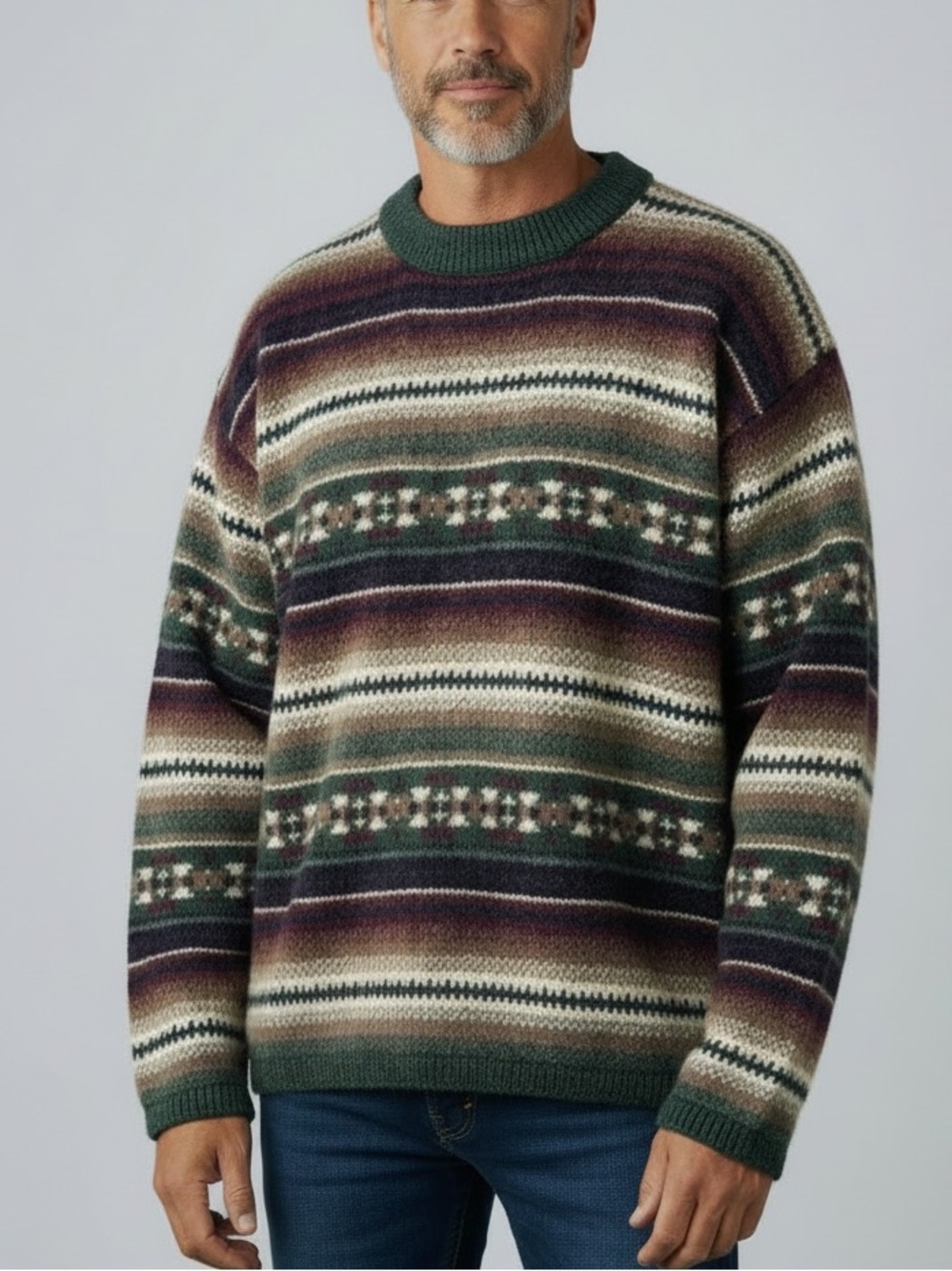 VTG Royal Scott Men’s Shetland Wool Fair Isle Pullover Sweater - Medium